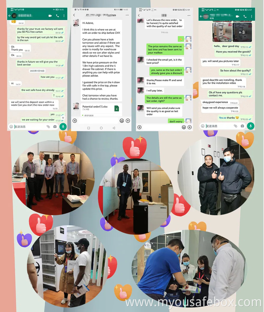 Fireproof Safety Deposit Box Home Office Hotel Alarm System Smart Safe